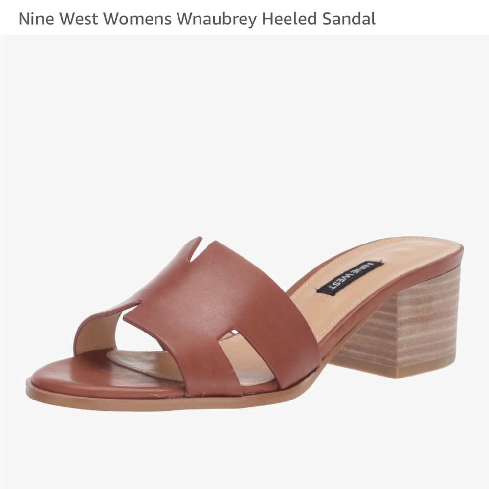 Nine West Women's Tan Block Heel Sandals wnAUBREY